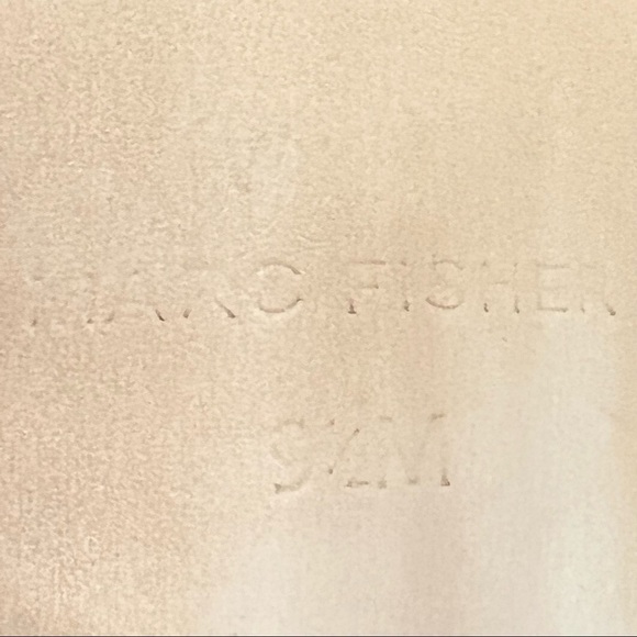 Marc Fisher Marsha Black Leather Peep Toe Platform Pumps with Bows - Picture 11 of 12